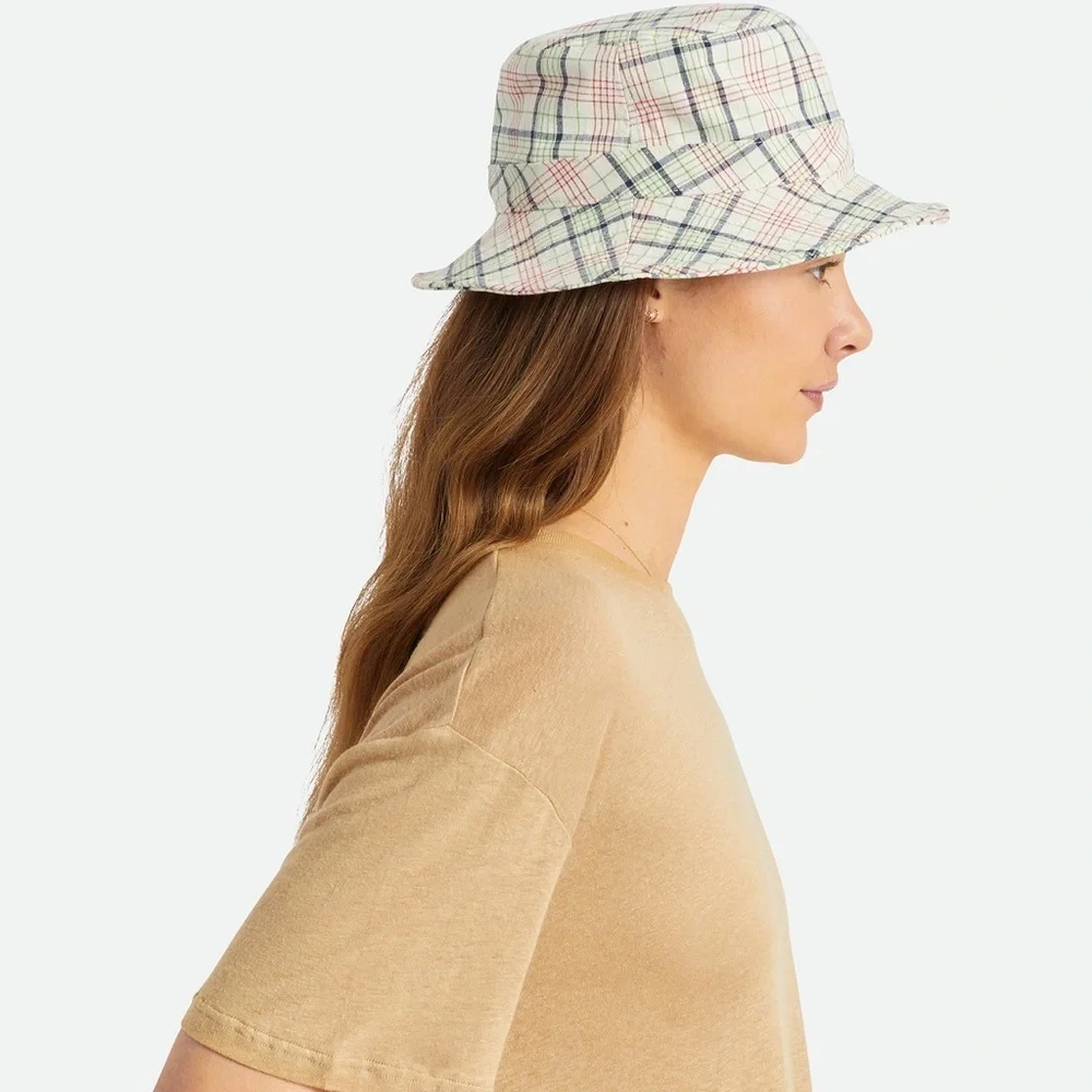 PETRA PACKABLE BUCKET HAT-Dove Plaid